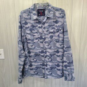 VII Souls New York 7S Urban Camouflage Long Sleeve Shirt Mens Size L Gray